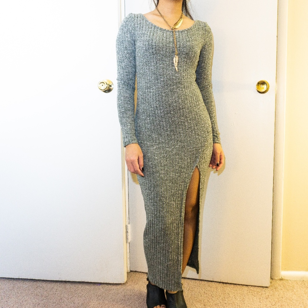 Knitted Dress with Slit